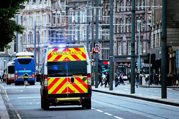 Ambulance in town photography