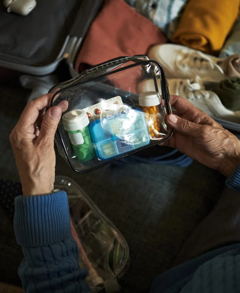 Senior with medicaments